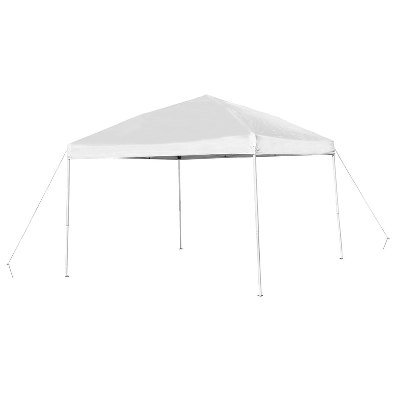 Flash Furniture 10'x10' Outdoor Pop Up Event Slanted Leg Canopy Tent with Carry Bag, White (JJGZ1010WH)