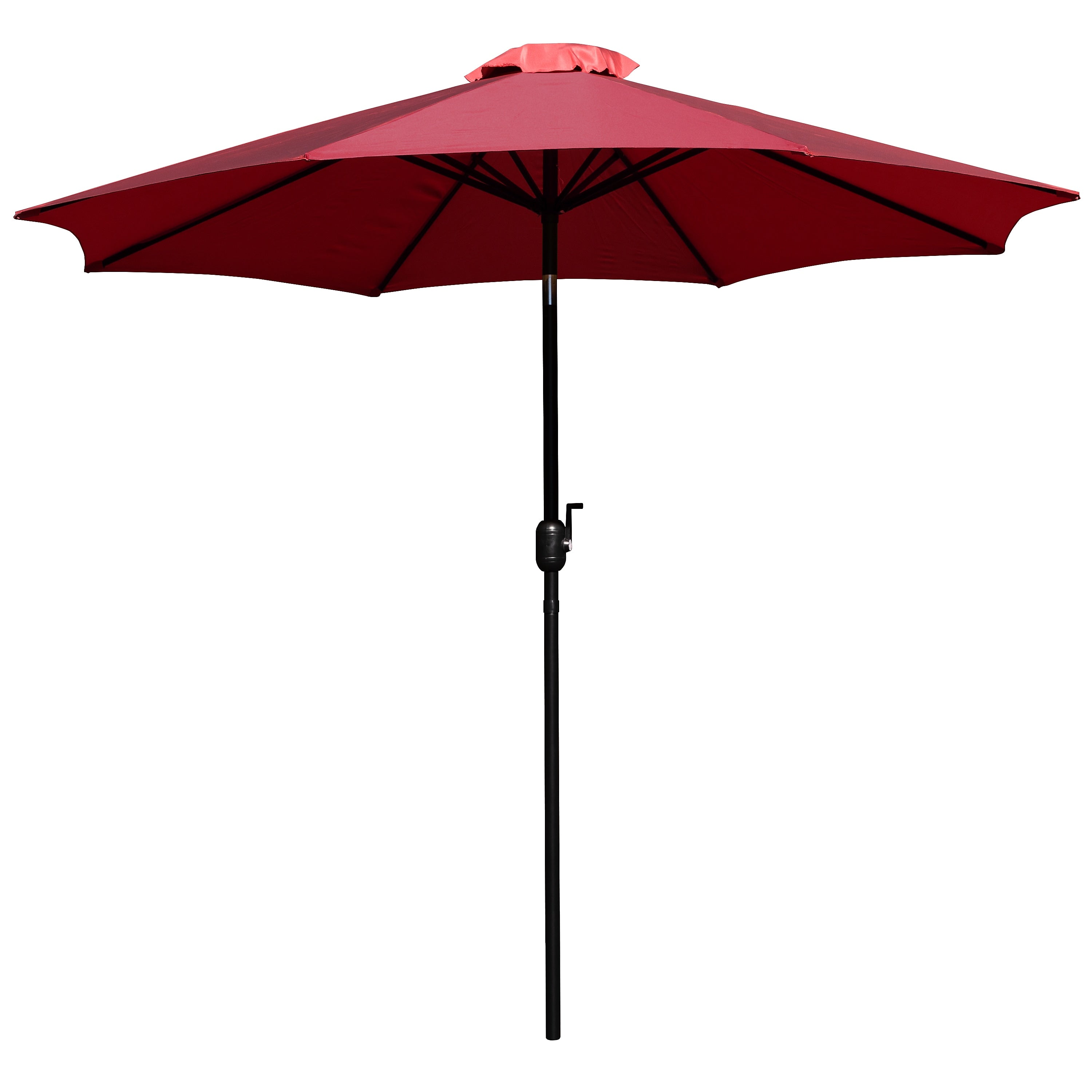 Flash Furniture 9 FT Round Umbrella with 1.5" Diameter Aluminum Pole with Crank and Tilt Function, Red (GM402003RED)