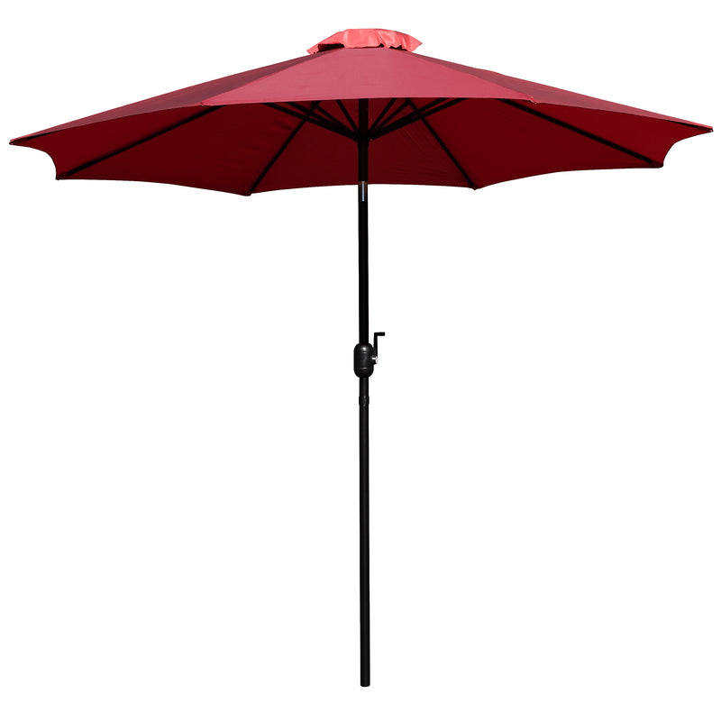 Flash Furniture 9 FT Round Umbrella with 1.5" Diameter Aluminum Pole with Crank and Tilt Function, Red (GM402003RED)