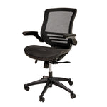 Flash Furniture Warfield Ergonomic Mesh Swivel Mid-Back Executive Office Chair, Black with Black Frame (BL8801XBK)