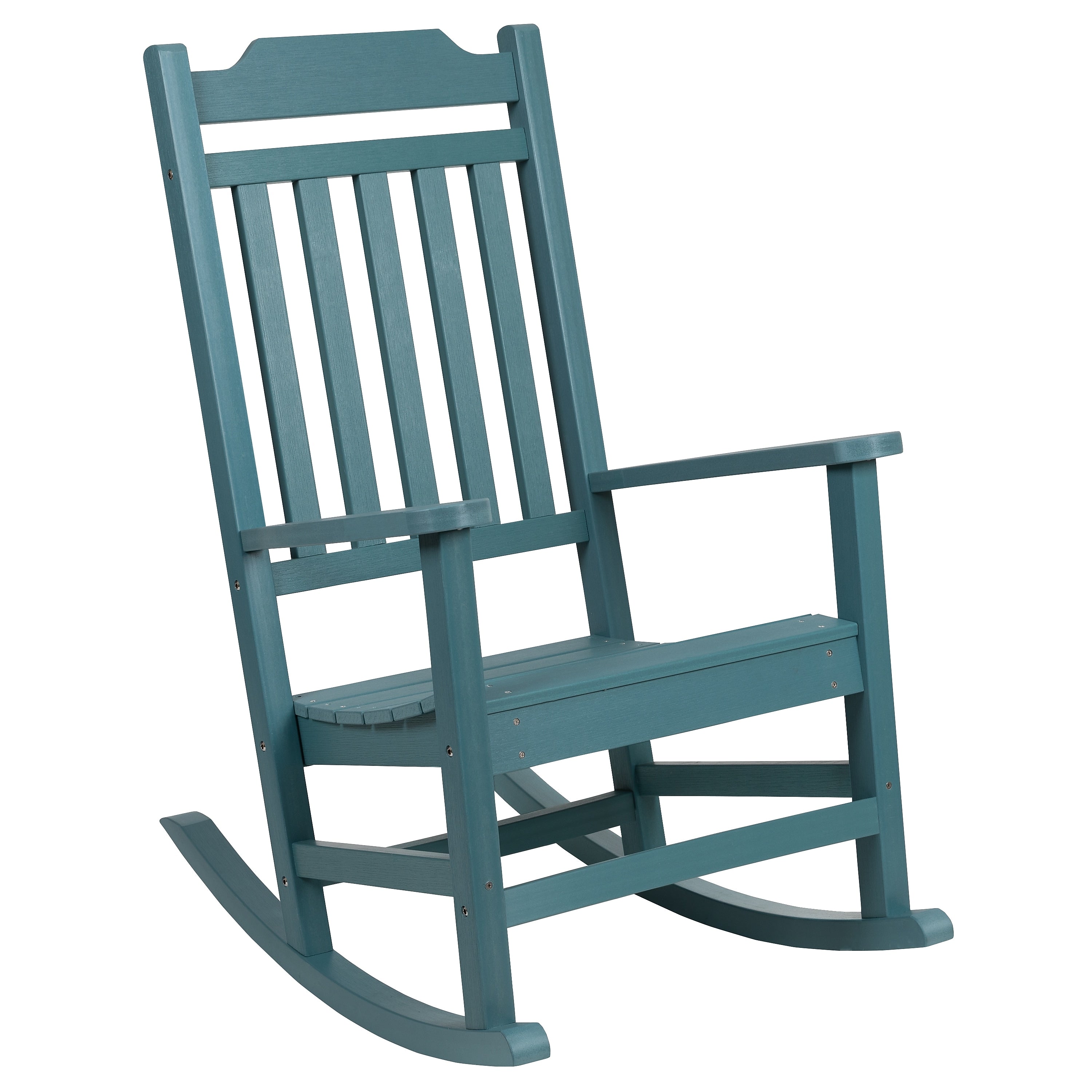 Flash Furniture Winston All-Weather Poly Resin Rocking Chair, Teal (JJC14703TL)