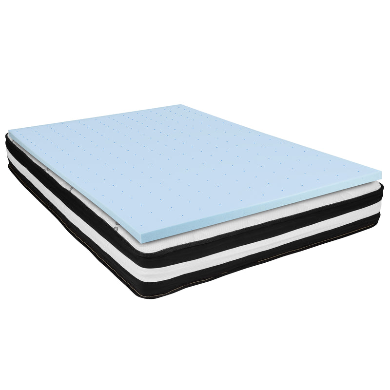 Flash Furniture Capri Comfortable Sleep 10 Inch Mattress & 2 inch Gel Memory Foam Topper Bundle, Full (CLE230P102M35F)