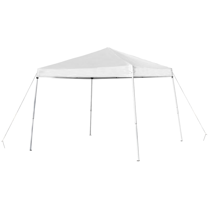 Flash Furniture 8'x8' Outdoor Pop Up Event Slanted Leg Canopy Tent with Carry Bag, White (JJGZ88WH)