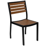 Flash Furniture Outdoor Side Chair with Faux Teak Poly Slats (XUDGHW6036)