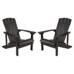 Flash Furniture Charlestown All-Weather Poly Resin Wood Adirondack Chairs, Slate Gray, 2/Pack (2JJC14501SLT)