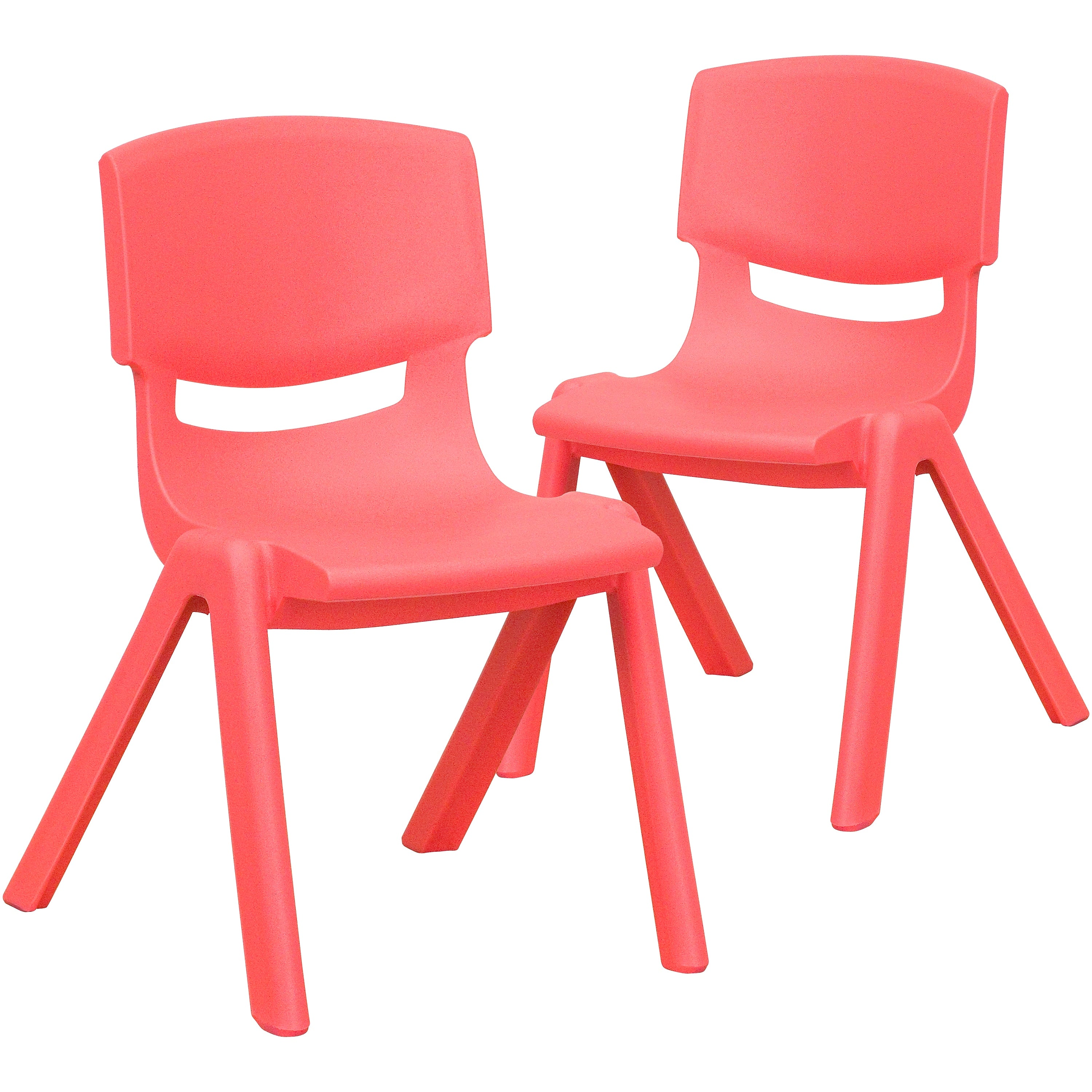 Flash Furniture Whitney Plastic Student Stackable Chair, Red, 2 Pack (2YUYCX002RED)