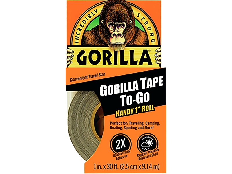 Gorilla To-Go Duct Tape, 1" x 10 yds., Black (6100109)