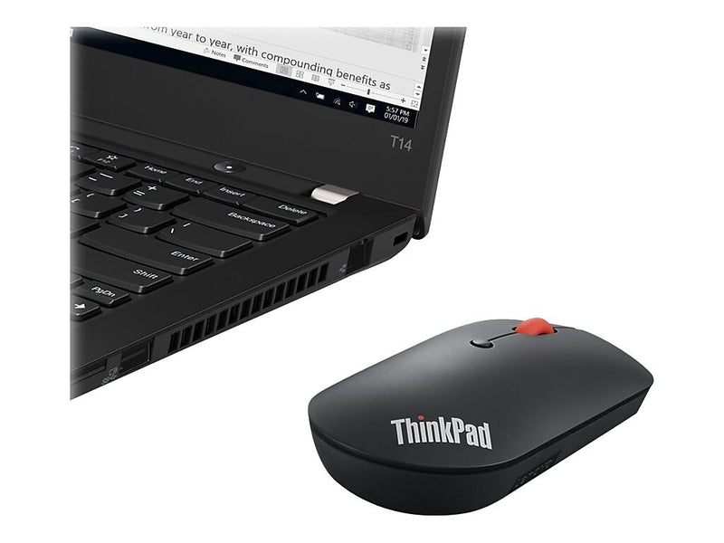 Lenovo ThinkPad Silent Wireless Ambidextrous Optical Mouse, Iron Gray (4Y50X88822)