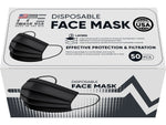 PPE Mask USA Disposable Surgical Cloth Face Mask, One Size, Black, 50/Box, 30 Boxes/Pack (TBN203204)