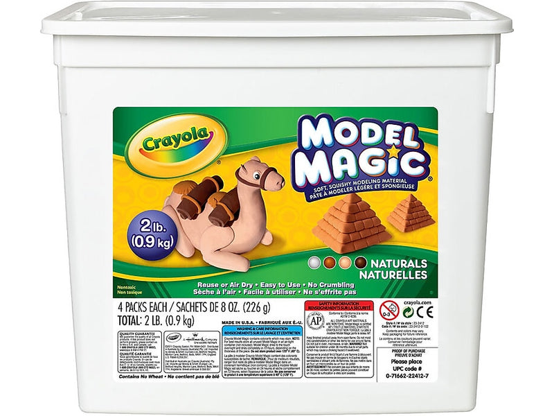 Crayola Model Magic Modeling Material, Assorted Colors, 4 Pouches/Container (23-2412)