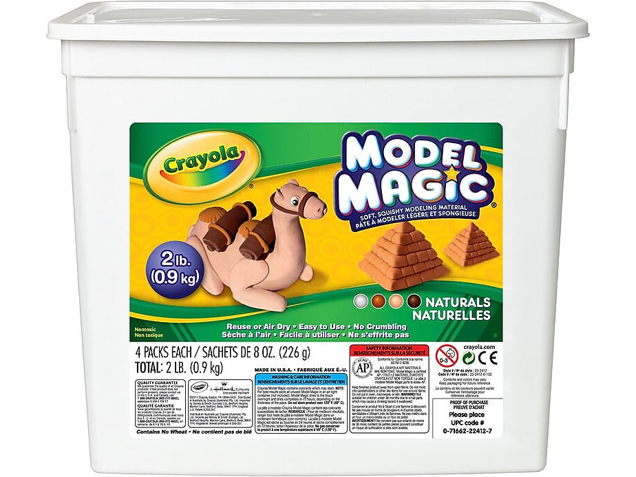 Crayola Model Magic Modeling Material, Assorted Colors, 4 Pouches/Container (23-2412)