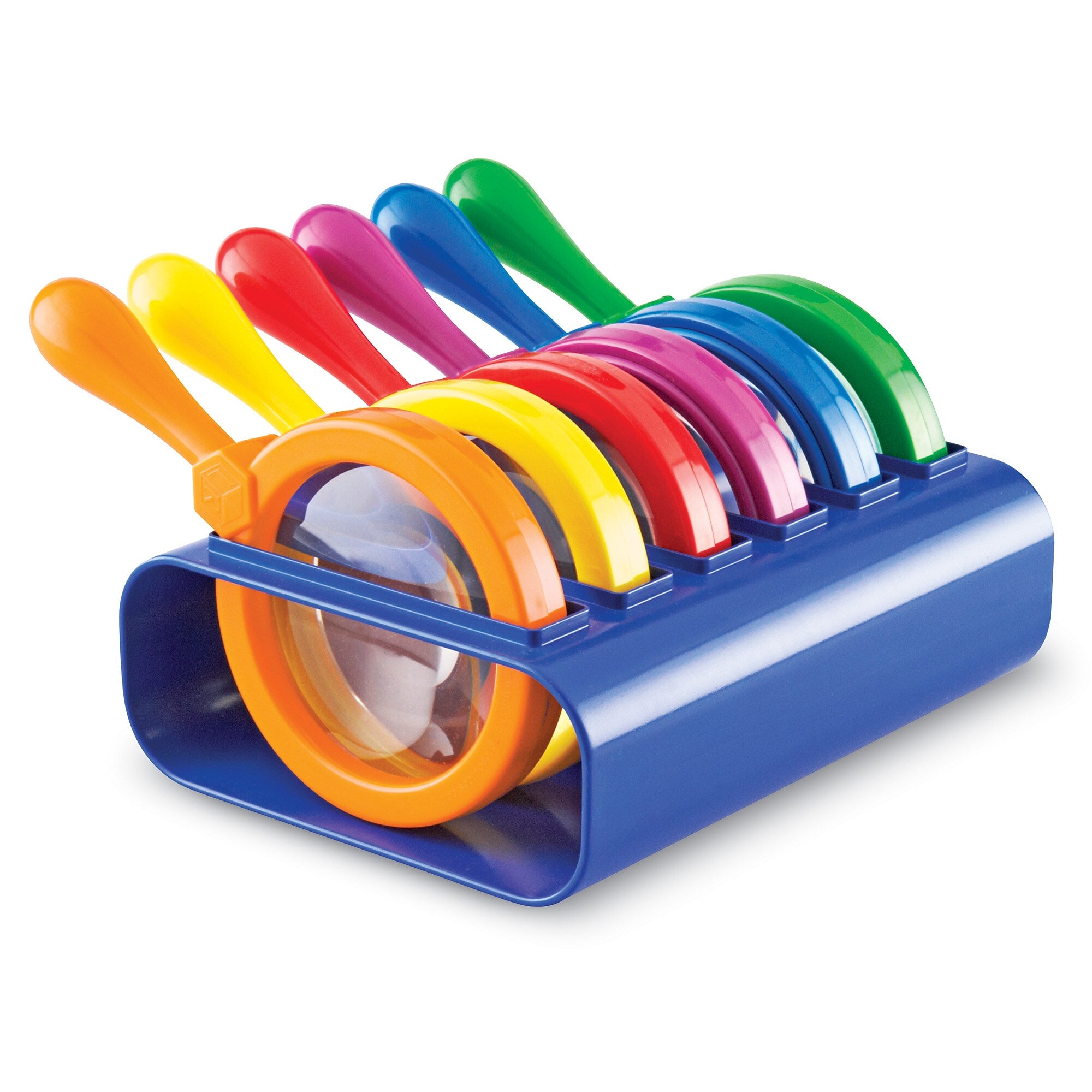 Learning Resources Primary Science Jumbo Magnifiers with Stand Science, 6 Pack (LER2884)