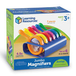 Learning Resources Primary Science Jumbo Magnifiers with Stand Science, 6 Pack (LER2884)