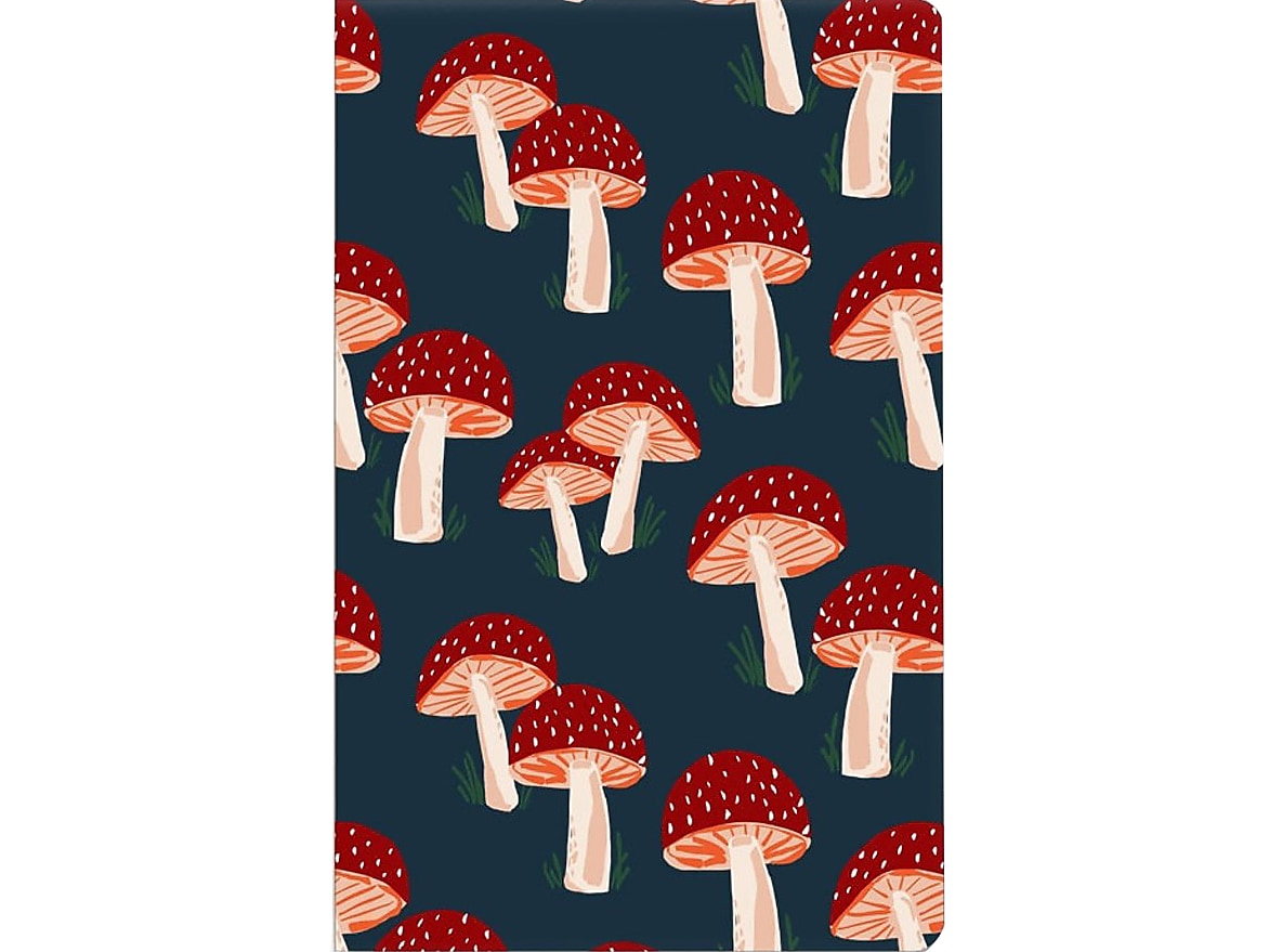 Denik Navy Mushrooms Journal, 5.25" x 8.25", College Ruled, Multicolor, 144 Pages (LFC1138L)