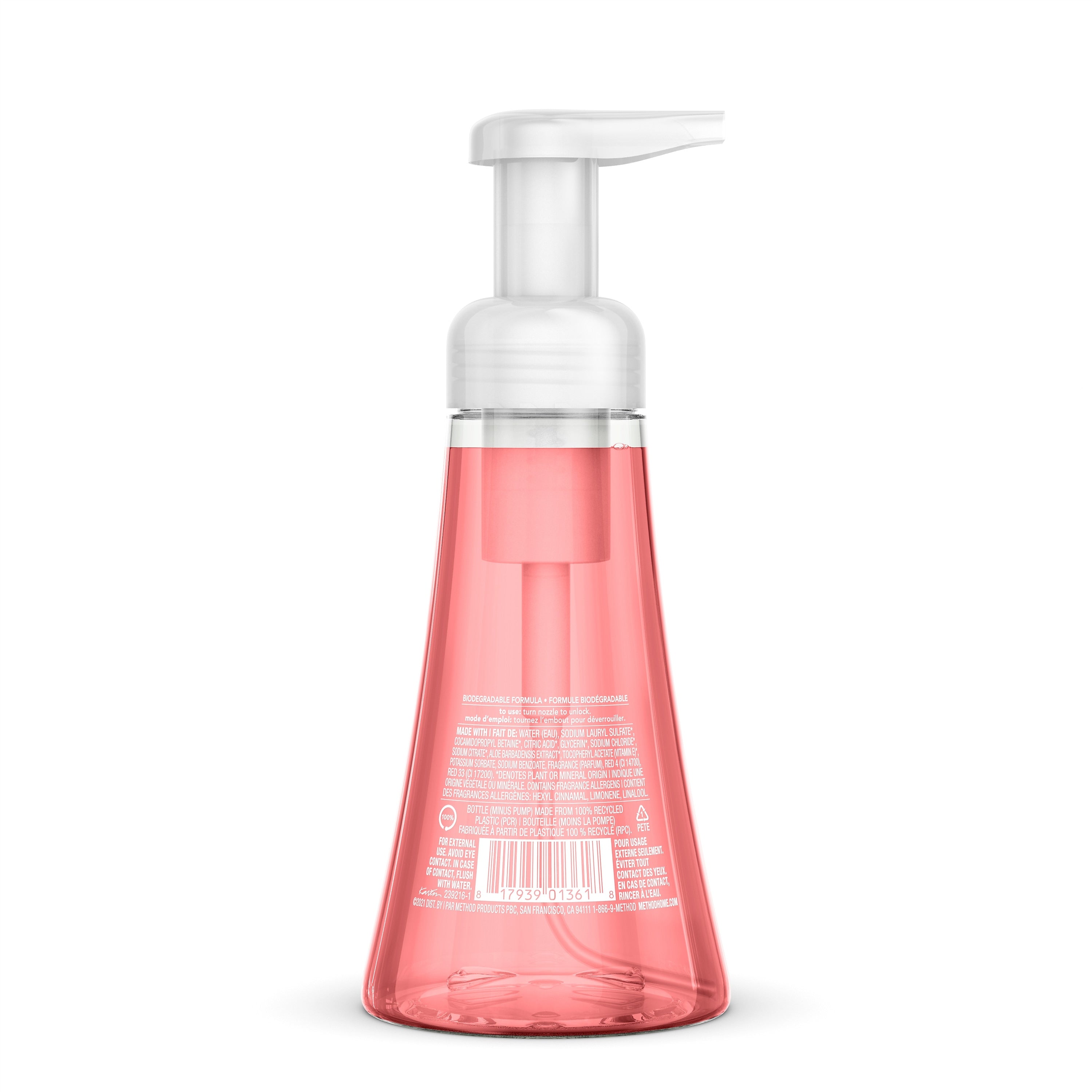 Method Foaming Hand Soap, Pink Grapefruit Scent, 10 oz (01361)