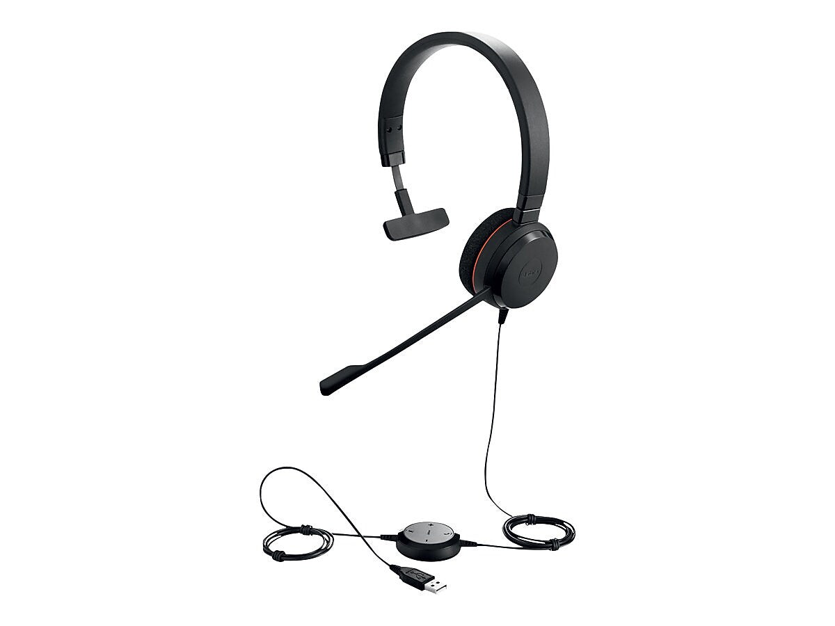 Jabra Evolve 20 MS Mono Noise Canceling On Ear Computer Headset, Black (GSA4993-823-309)
