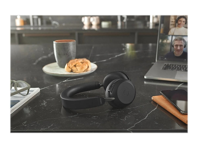 Jabra Evolve2 75 Active Noise Canceling Bluetooth Stereo Mobile On Ear Headset, USB-C, MT Certified, Black (27599-999-899)