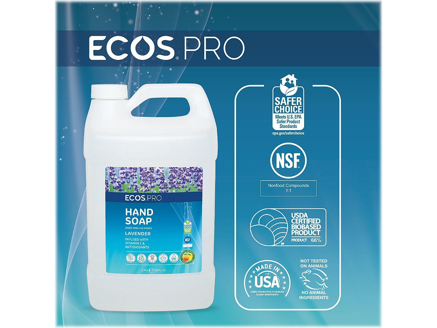 ECOS PRO Liquid Hand Soap, Lavender Scent, 1 Gal. (PL9665/04)