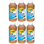 Crayola Washable Paint, Brown, 16 oz. Bottles, Pack of 6 (BIN201607-6)