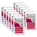 Charles Leonard Color Coding Labels, 3/4", Red, 1000/Pack, 12 Packs (CHL45130-12)