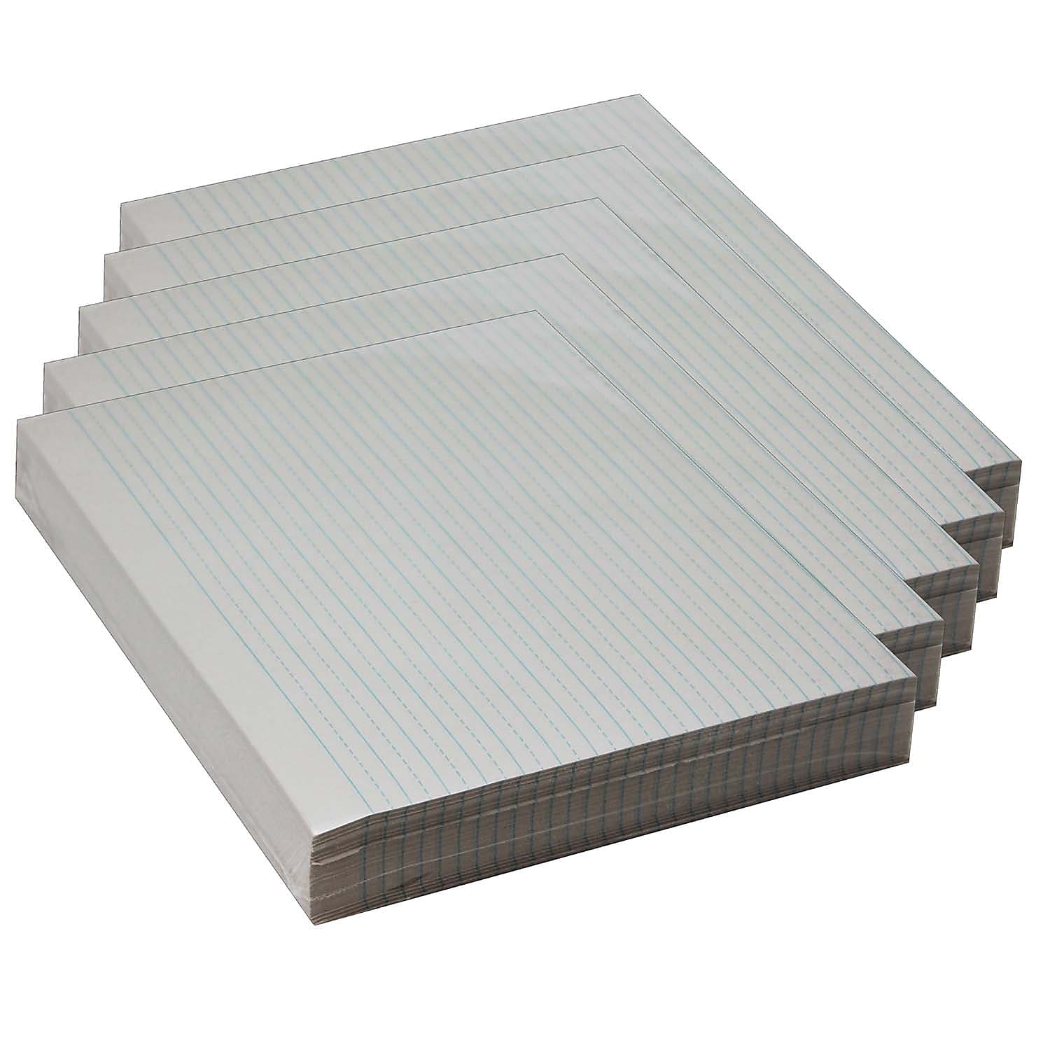 Pacon Newsprint Handwriting Paper, Alternate Dotted, Grade 3, Ruled Long, 500 Sheets/Pack, 5/Packs (PAC2623-5)