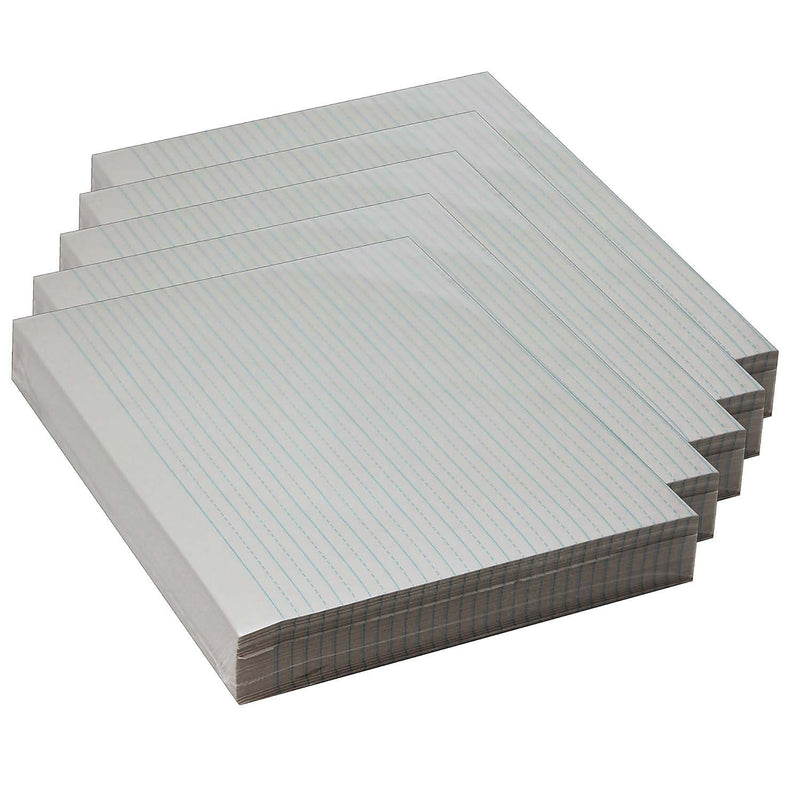 Pacon Newsprint Handwriting Paper, Alternate Dotted, Grade 3, Ruled Long, 500 Sheets/Pack, 5/Packs (PAC2623-5)