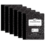 Pacon Composition Notebooks, 9.75" x 7.5", Quad Ruled, 100 Sheets, Black, 6/Bundle (PACMMK37103-6)