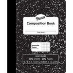 Pacon Composition Notebooks, 9.75" x 7.5", Quad Ruled, 100 Sheets, Black, 6/Bundle (PACMMK37103-6)