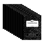 Pacon Composition Notebooks, 9.75" x 7.5", Wide Ruled, 60 Sheets, Black, 12/Bundle (PACMMK37118-12)