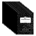 Pacon Composition Notebooks, 9.75" x 7.5", Wide Ruled, 60 Sheets, Black, 12/Bundle (PACMMK37130-12)