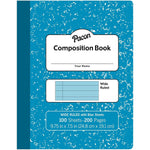 Pacon Composition Notebooks, 9.75" x 7.5", Wide Ruled, 100 Sheets, Blue, 6/Bundle (PACMMK37170-6)
