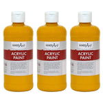 Handy Art Acrylic Paint, 16 oz, Deep Yellow, Pack of 3 (RPC101020-3)
