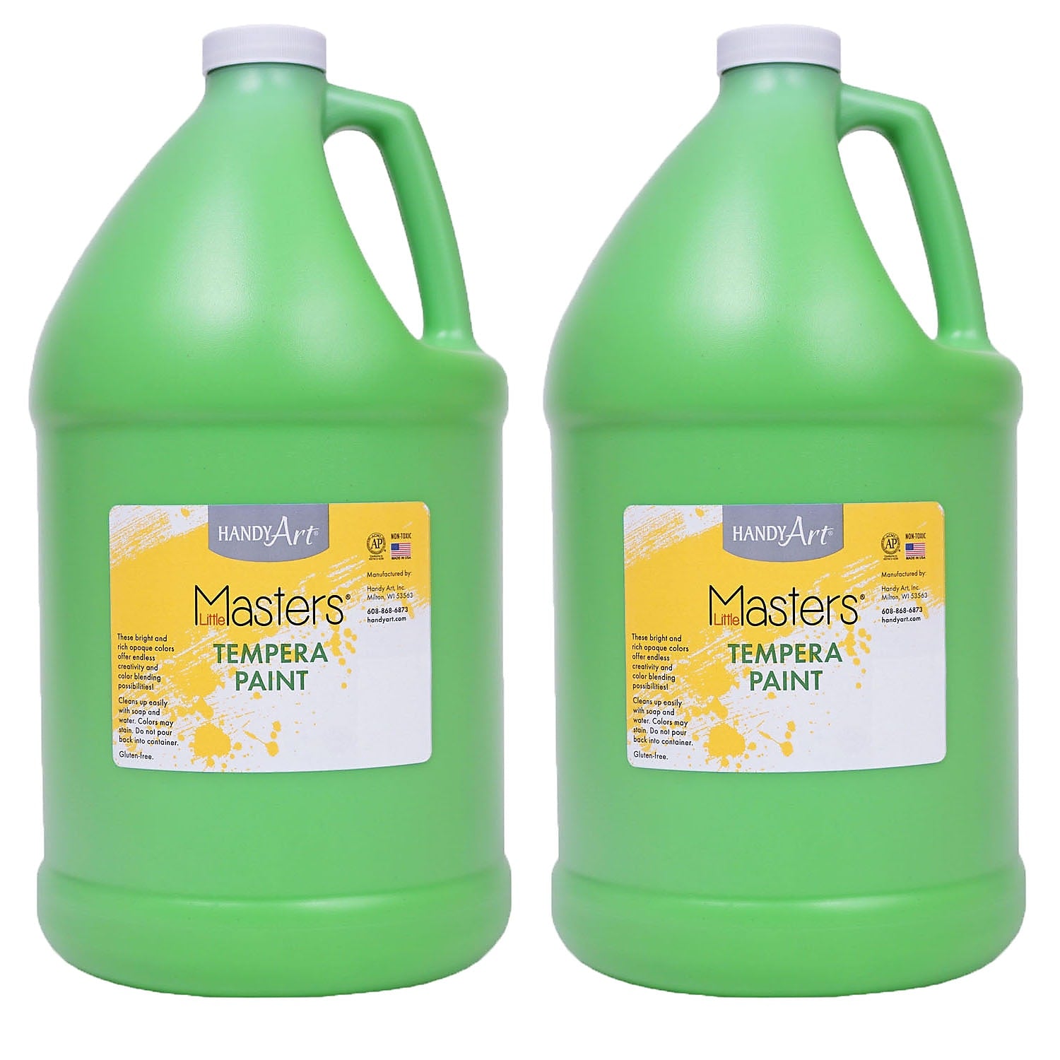 Handy Art Little Masters Tempera Paint, Light Green, Gallon, Pack of 2 (RPC204742-2)