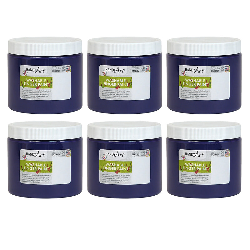 Handy Art Washable Finger Paint, Violet, 16 oz. Bottle, Pack of 6 (RPC241040-6)