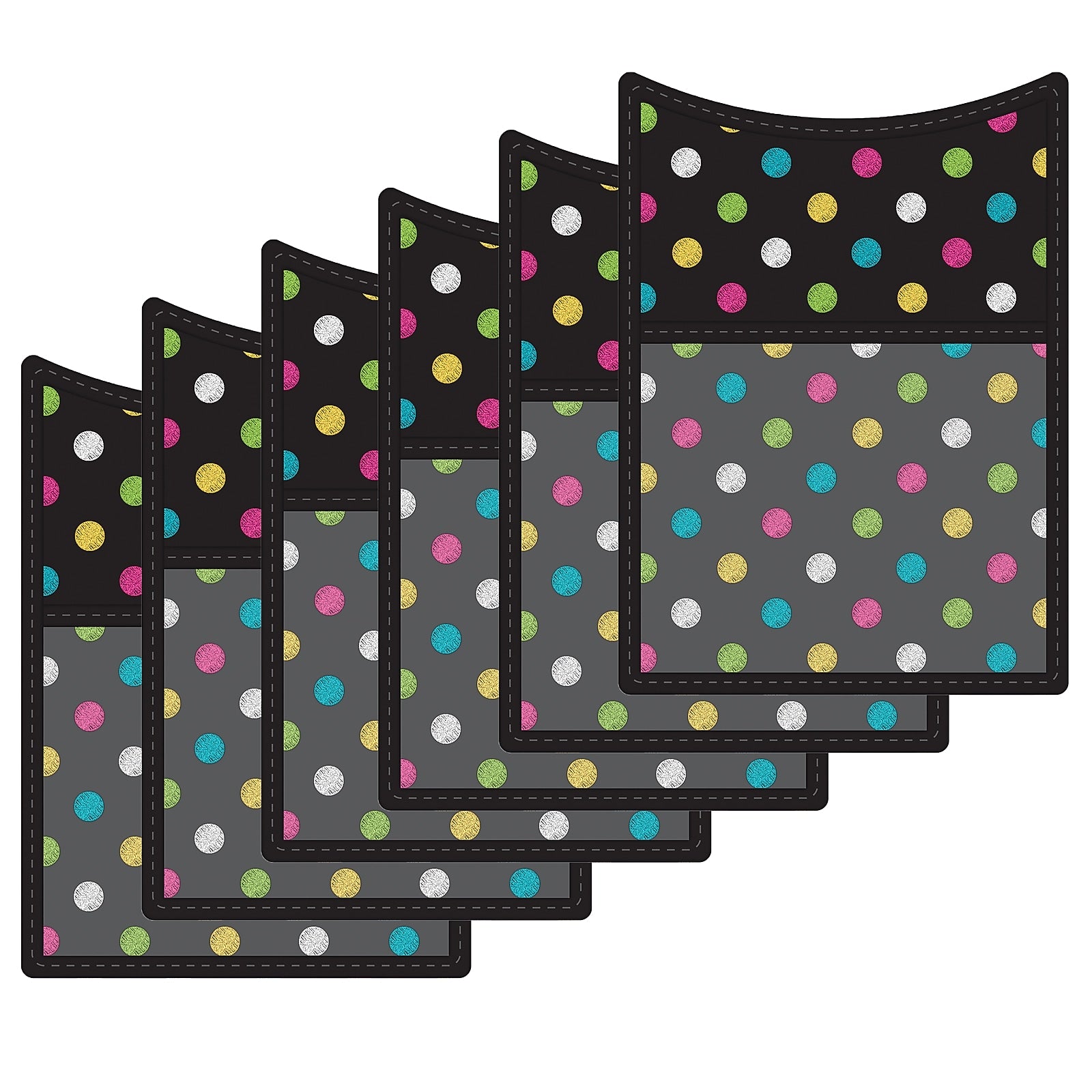 Teacher Created Resources Magnetic Storage Pocket, 5" x 7", Chalkboard Brights, Pack of 6 (TCR20770-6)