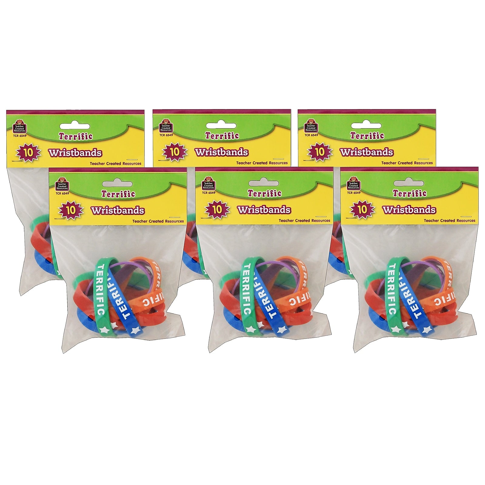 Teacher Created Resources Terrific Wristbands, 10 Per Pack, 6 Packs (TCR6549-6)