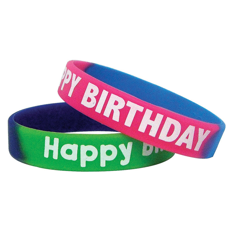 Teacher Created Resources® Fancy Happy Birthday Two-Toned Wristband Pack, Multicolored, 10 Per Pack, 3 Packs (TCR6571-3)