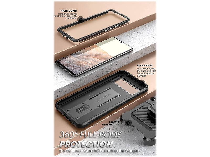 SUPCASE Unicorn Beetle PRO Black Rugged Case for Google Pixel 6 (SUP-GooglePixel6-UBPro-Black)