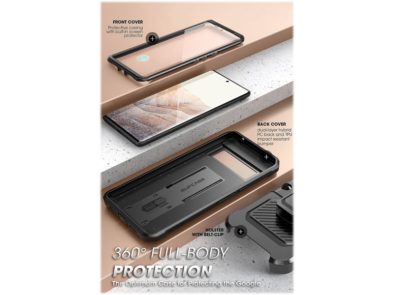 SUPCASE Unicorn Beetle PRO Black Rugged Case for Google Pixel 6 Pro (SUP-GooglePixel6Pro-UBPro-SP-Black)