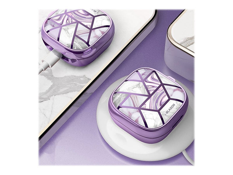 i-Blason Cosmo Case for Galaxy Buds Live/Pro/2, Purple Marble (Galaxy2020-BudsLive-Cosmo-Ameth)