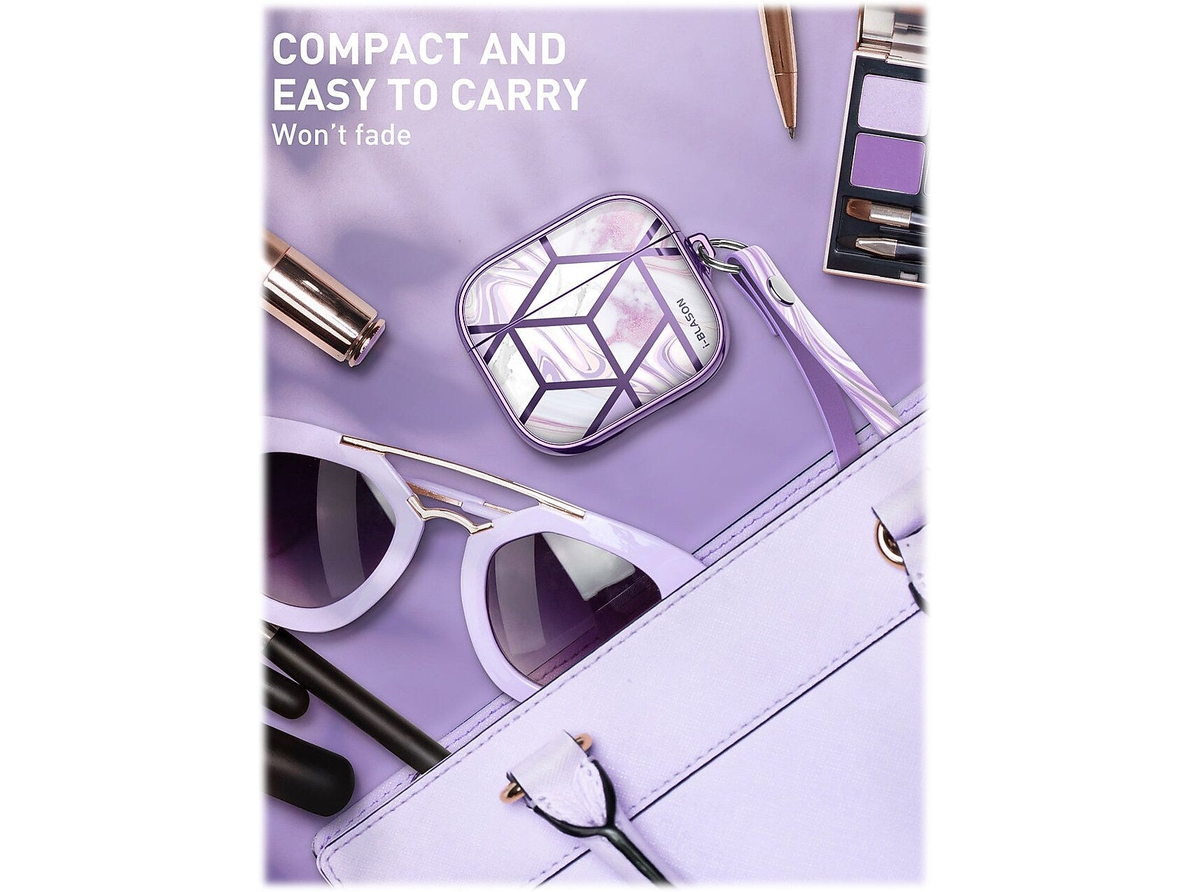 i-Blason Cosmo Case for AirPods 3, Purple Marble (AirPods2021-3-Cosmo-Ameth)