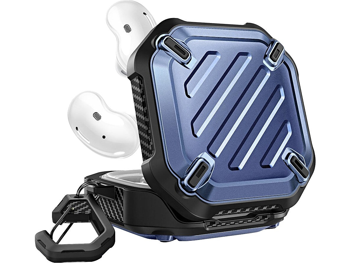 SUPCASE Unicorn Beetle PRO Rugged Case for Galaxy Buds Live/Pro/2, Metallic Blue (SUP-Galaxy2020-BudsLive-UBPro-Tilt)