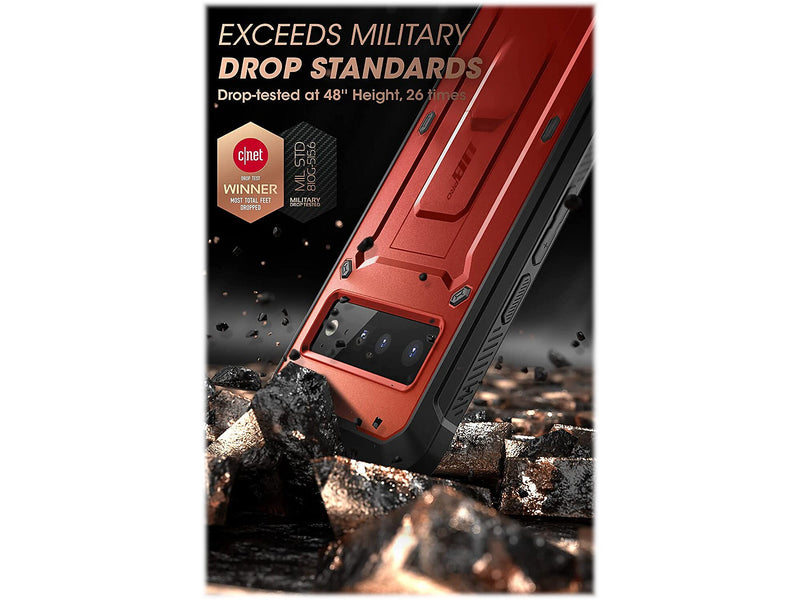 SUPCASE Unicorn Beetle PRO Metallic Red Rugged Holster Case for Google Pixel 6 Pro (SUP-GooglePixel6Pro-UBPro-SP-Ruddy)
