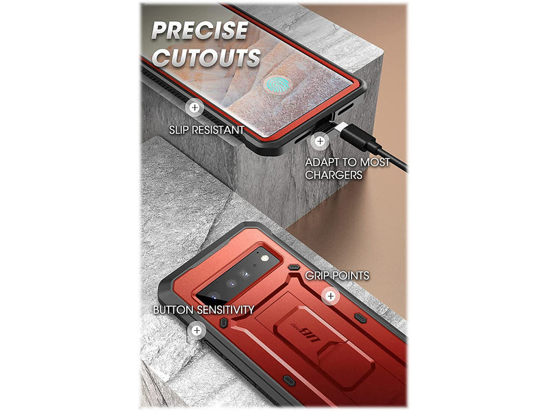 SUPCASE Unicorn Beetle PRO Metallic Red Rugged Holster Case for Google Pixel 6 Pro (SUP-GooglePixel6Pro-UBPro-SP-Ruddy)
