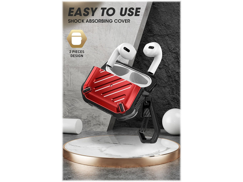SUPCASE Unicorn Beetle PRO Rugged Case for Apple AirPods Gen 3, Metallic Red (SUP-AirPods2021-3-UBPro-Red)