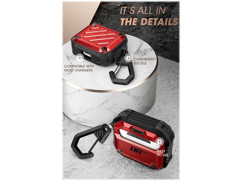 SUPCASE Unicorn Beetle PRO Rugged Case for Apple AirPods Gen 3, Metallic Red (SUP-AirPods2021-3-UBPro-Red)