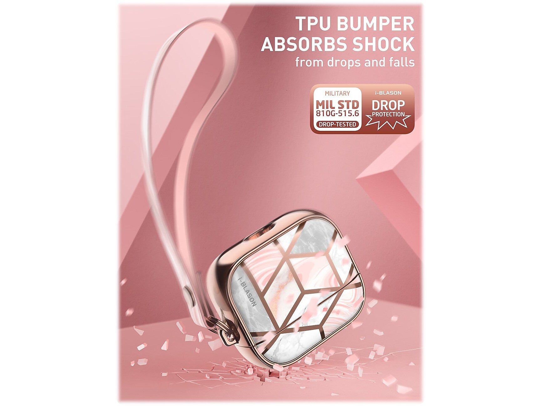 i-Blason Cosmo Case for AirPods 3, Marble Pink (AirPods2021-3-Cosmo-Marble)