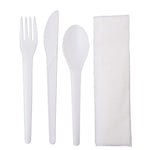Eco-Products Plantware Crystallized Polylactide Cutlery Kit, Medium-Weight, White, 250/Pack (EP-S015)