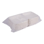 Eco-Products 3-Compartment Sugarcane Clamshells, 8" L x 8" W, White, 200/Pack (EP-HC83)