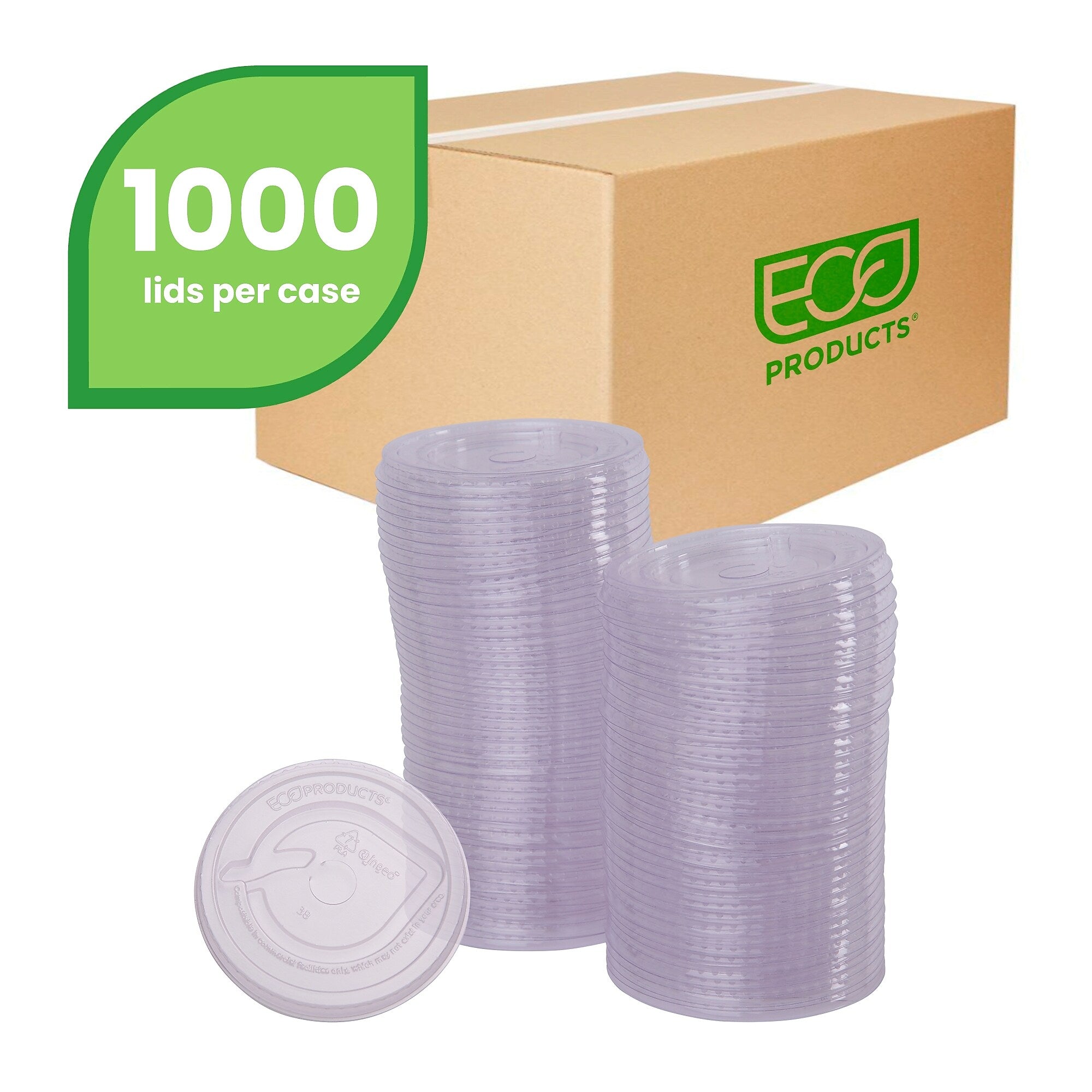 Eco-Products Cup Lid, Clear, 1000/Carton (EP-FLCC)